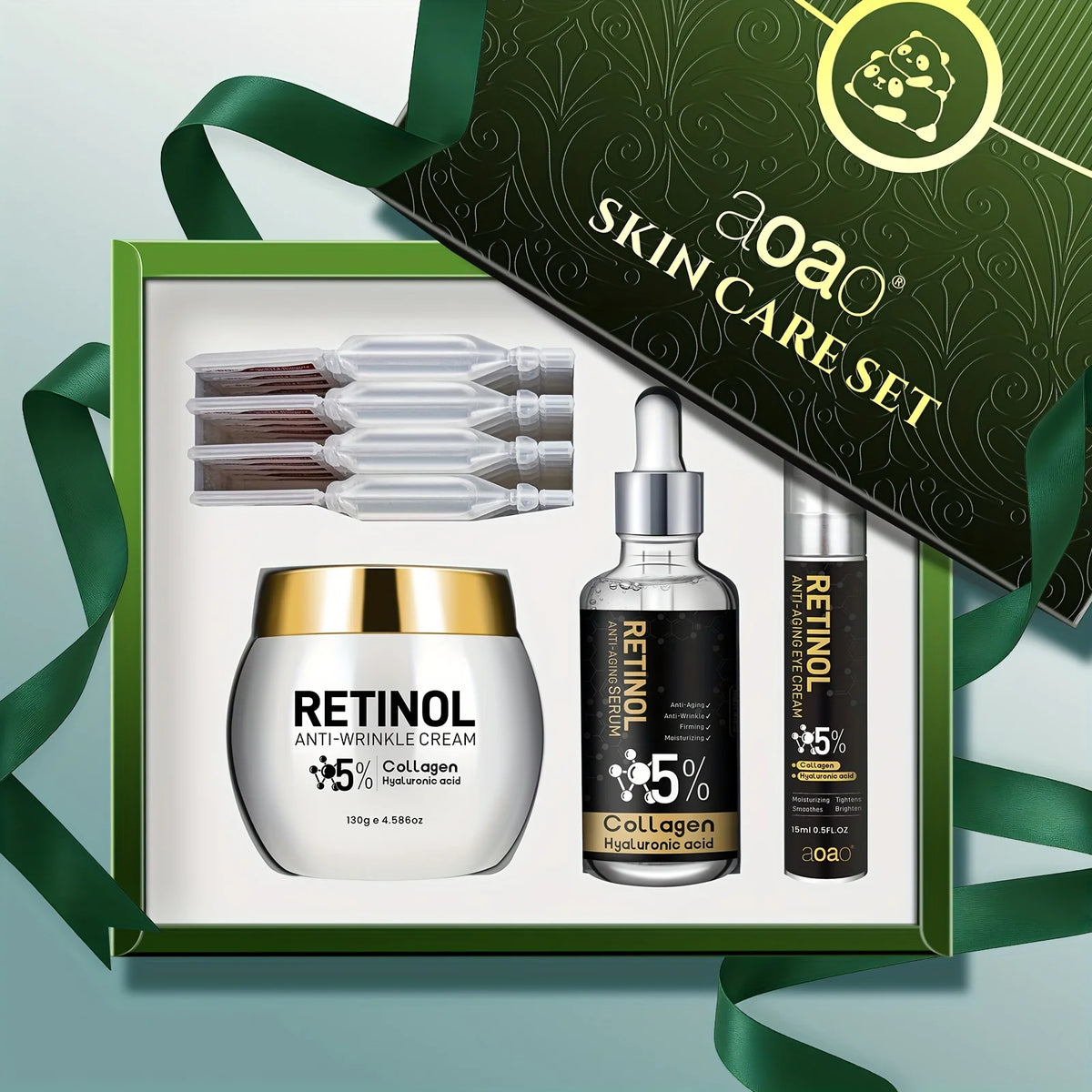 Set regalo da 23 pezzi per uomo con retinolo, idratazione profonda e anti-rughe, adatto per pelli secche e ruvide. Emulsione viso beige chiaro con una texture cremosa, perfetta come regalo di Natale. Trattamento anti-età che
