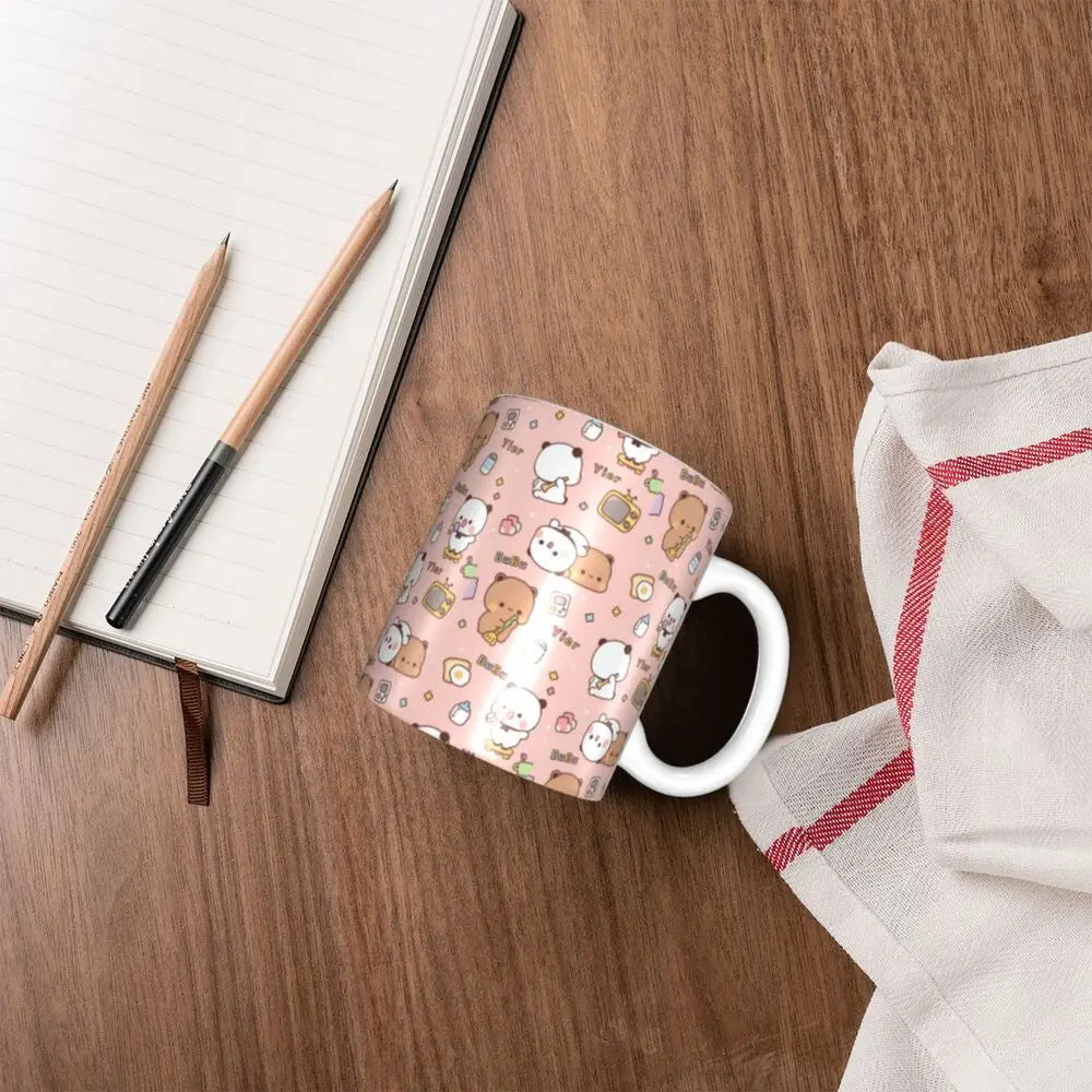 Tazze personalizzate per coppia Bubu Dudu Panda e Brownie Bear Tazza da caffè per tè al latte in ceramica fai-da-te