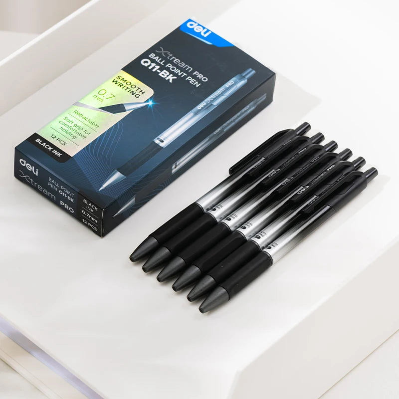 Penne a sfera DELI 0,7 mm Penna a sfera per firma per scrittura liscia Nero Blu Cancelleria per ufficio scuola