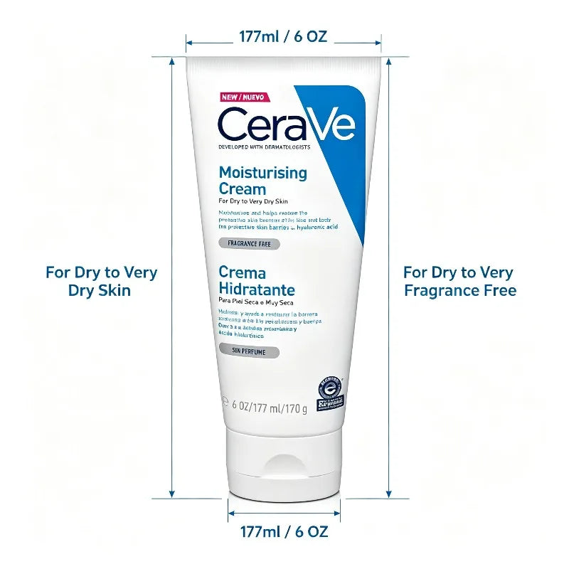 Crema Idratante Viso e Corpo CeraVe 170g, Crema per la Pelle con 3 Ceramidi Essenziali e Acido Ialuronico