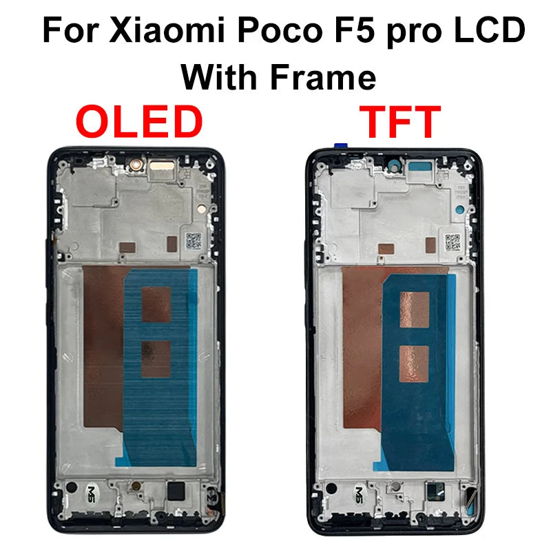 AAA-- Schermo LCD con tecnologia OLED per Xiaomi Poco F5 Pro, display e digitalizzatore touch screen 23049PCD8G, ricambi per Poco F5 LCD 23013PC75G.