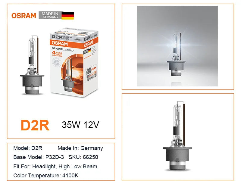 OSRAM D1S D2S D3S D4S D8S D2R D 66140 66240 66340 66440 CLC CLASSIC Pezzo di ricambio originale 4200K HID Lampadina Xenon Bianco Auto Faro