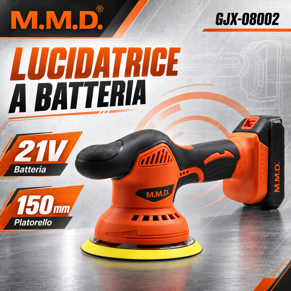M.M.D Lucidatrice a Batteria 21V Lucidatrice Auto Fai Da Te Riparazione Vernice GJX-08002