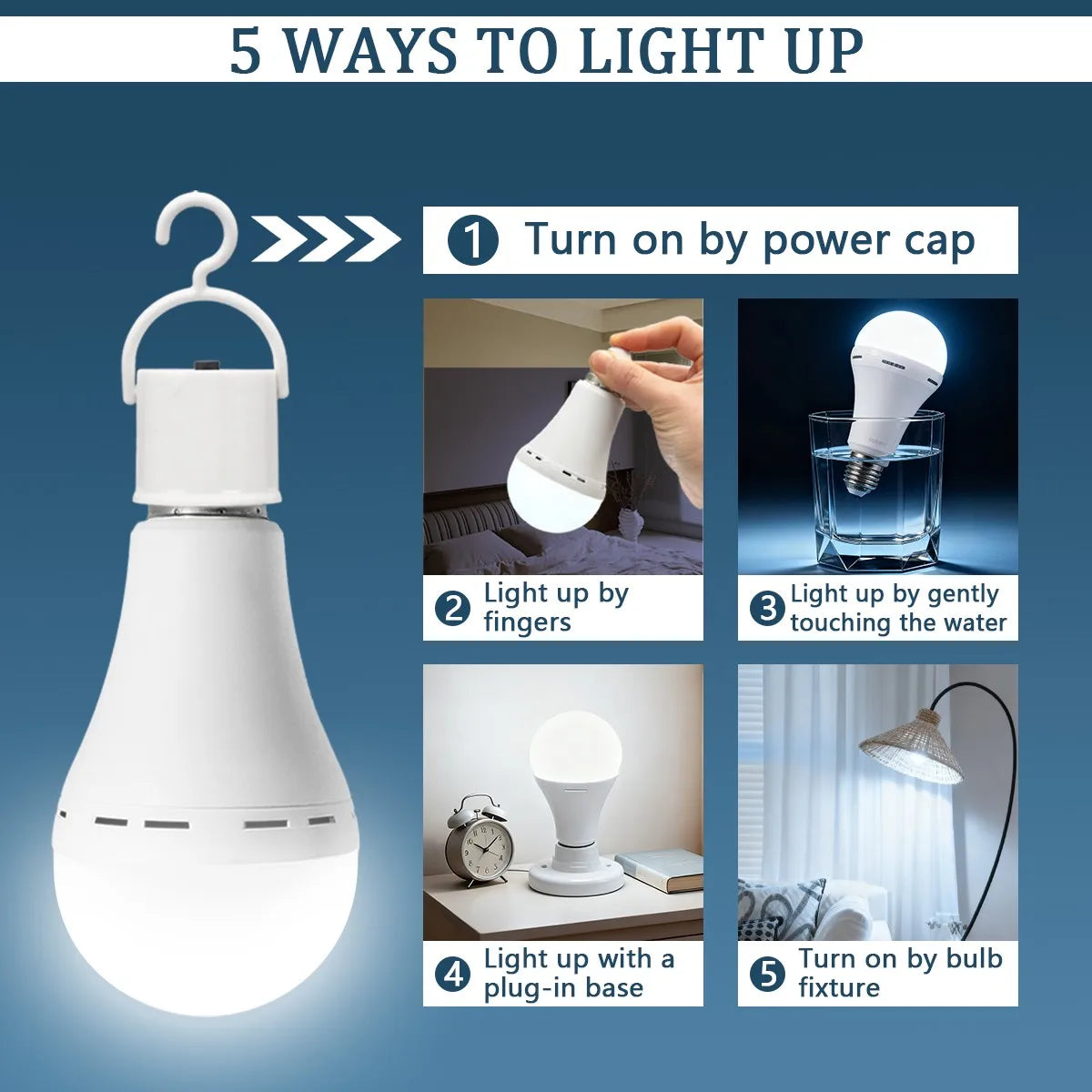 1-10 pezzi lampadina a LED ricaricabile AC100-240V E27 7W 9W 12W lampadina di emergenza per energia domestica campeggio esterno portico lampade da giardino