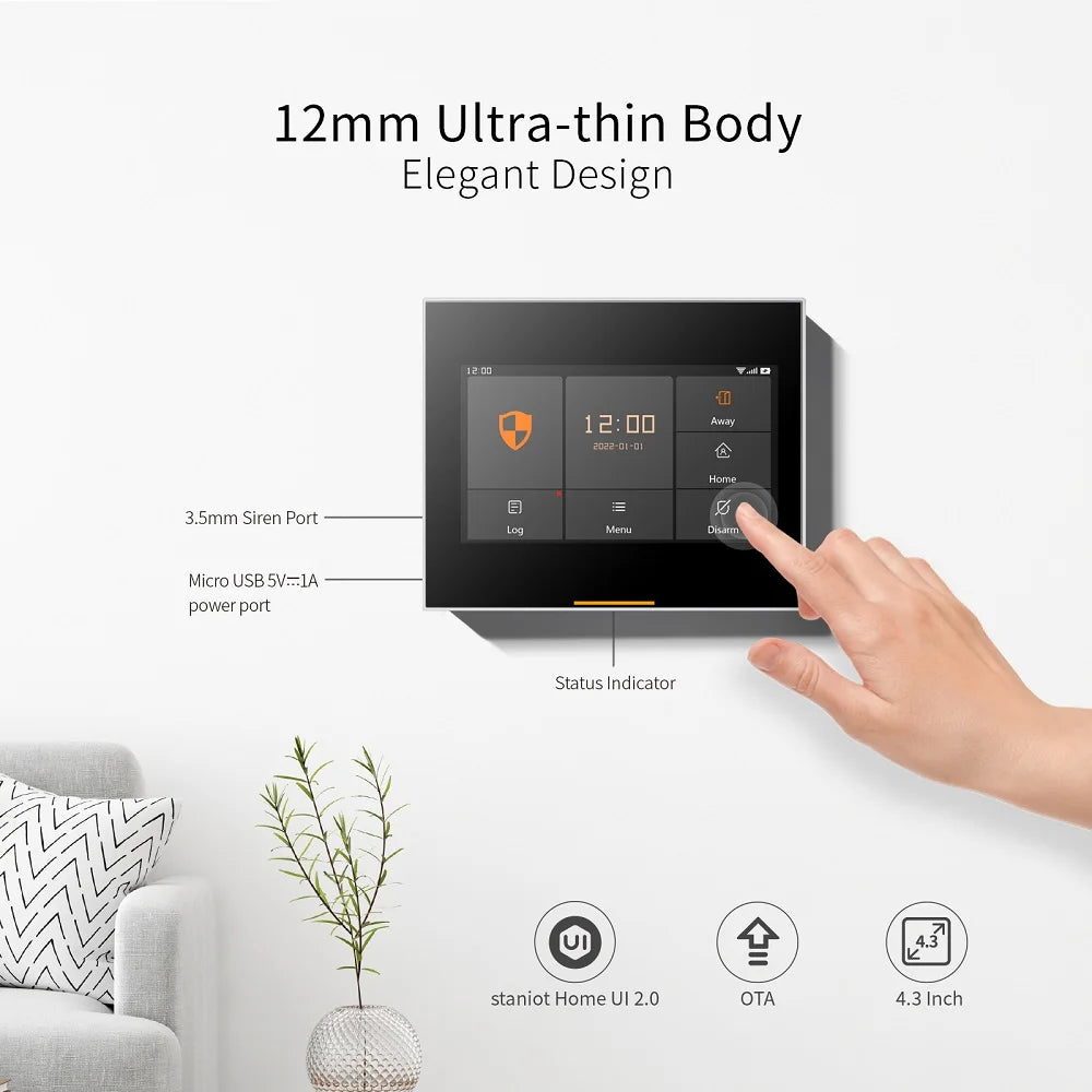 Staniot WiFi versione Tuya kit di sistemi di allarme di sicurezza domestica Wireless WiFi intelligenti compatibili con Alexa e G