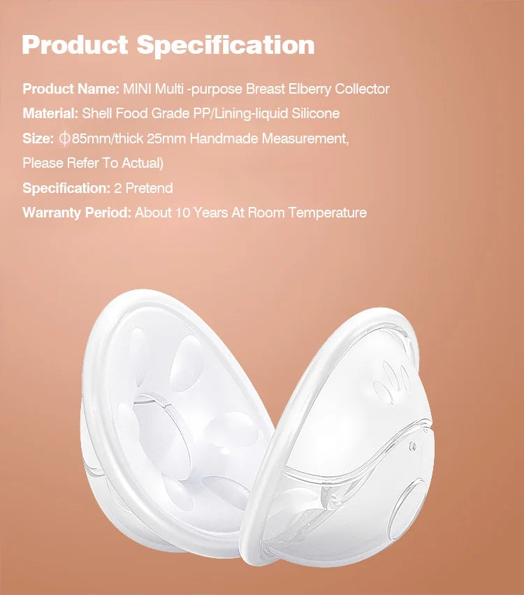 MAMIJOY MSB03 2 pezzi Salvaschermo indossabile per l'allattamento al seno Collettore manuale del latte materno Tazza di raccolta del latte con guscio del seno in silicone