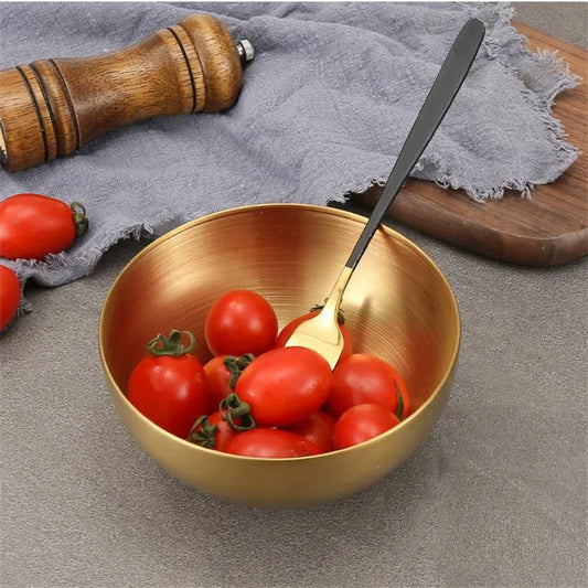 Ciotole per insalata di frutta in acciaio inossidabile spesso 15 cm/20 cm/25 cm Zuppa di riso Noodle Ramen Ciotola Ciotole per miscelazione Contenitore per alimenti Stoviglie da cucina