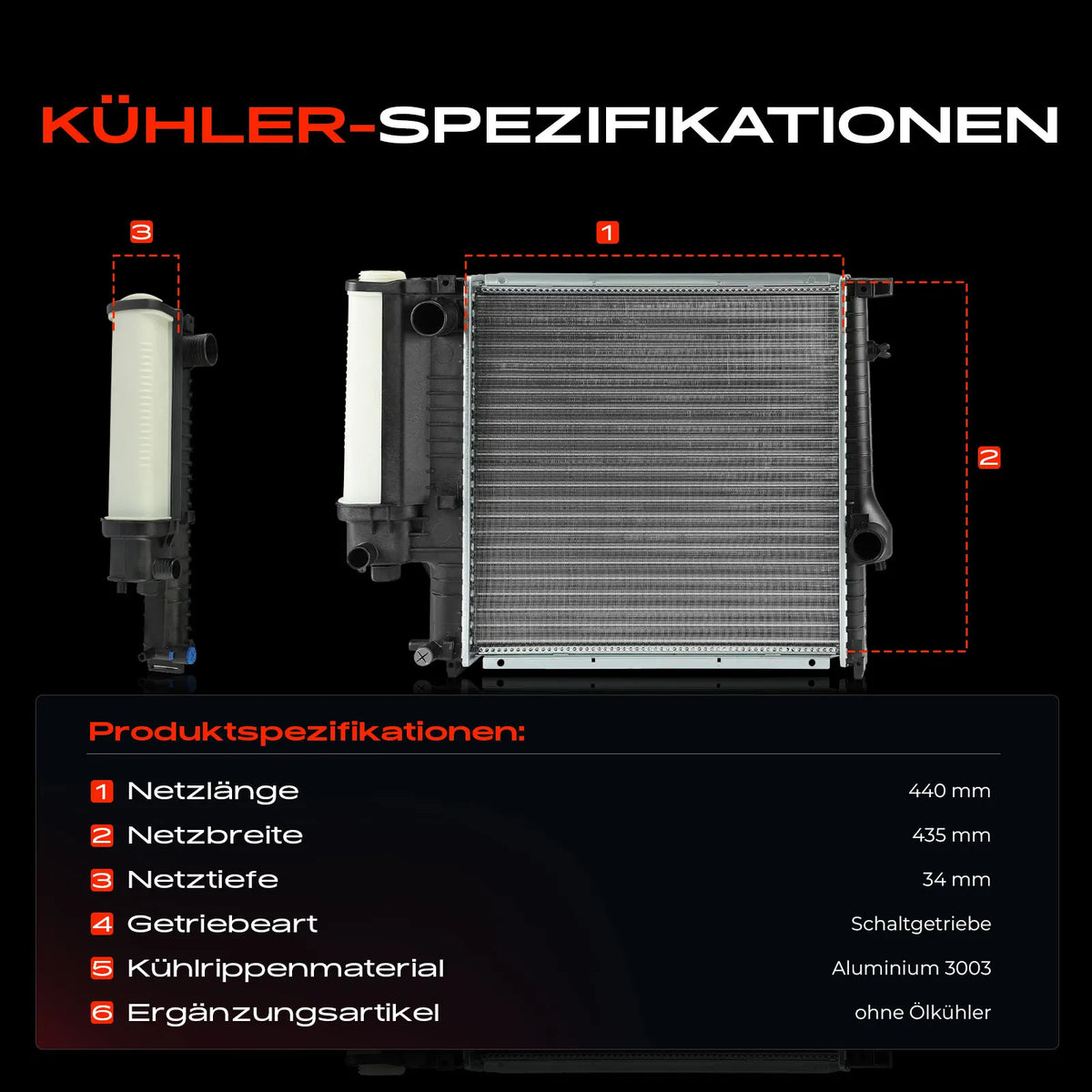 Radiatore acqua motore Frankberg 1X per BMW Serie 3 E36 E30 Z3 E36 316I-328I 17111712997 17111723536 17111723990