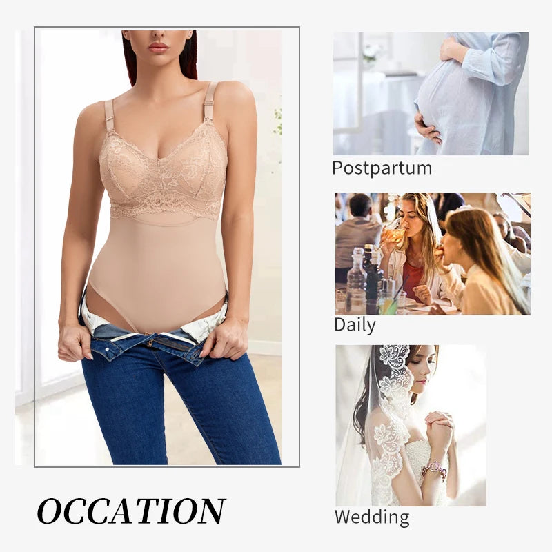 Perizoma in pizzo Body Shapewear Donna Nuovo Shaper per tutto il corpo Vita sottile Tummy Control Intimo Pancia piatta Corsetto liscio Nudo