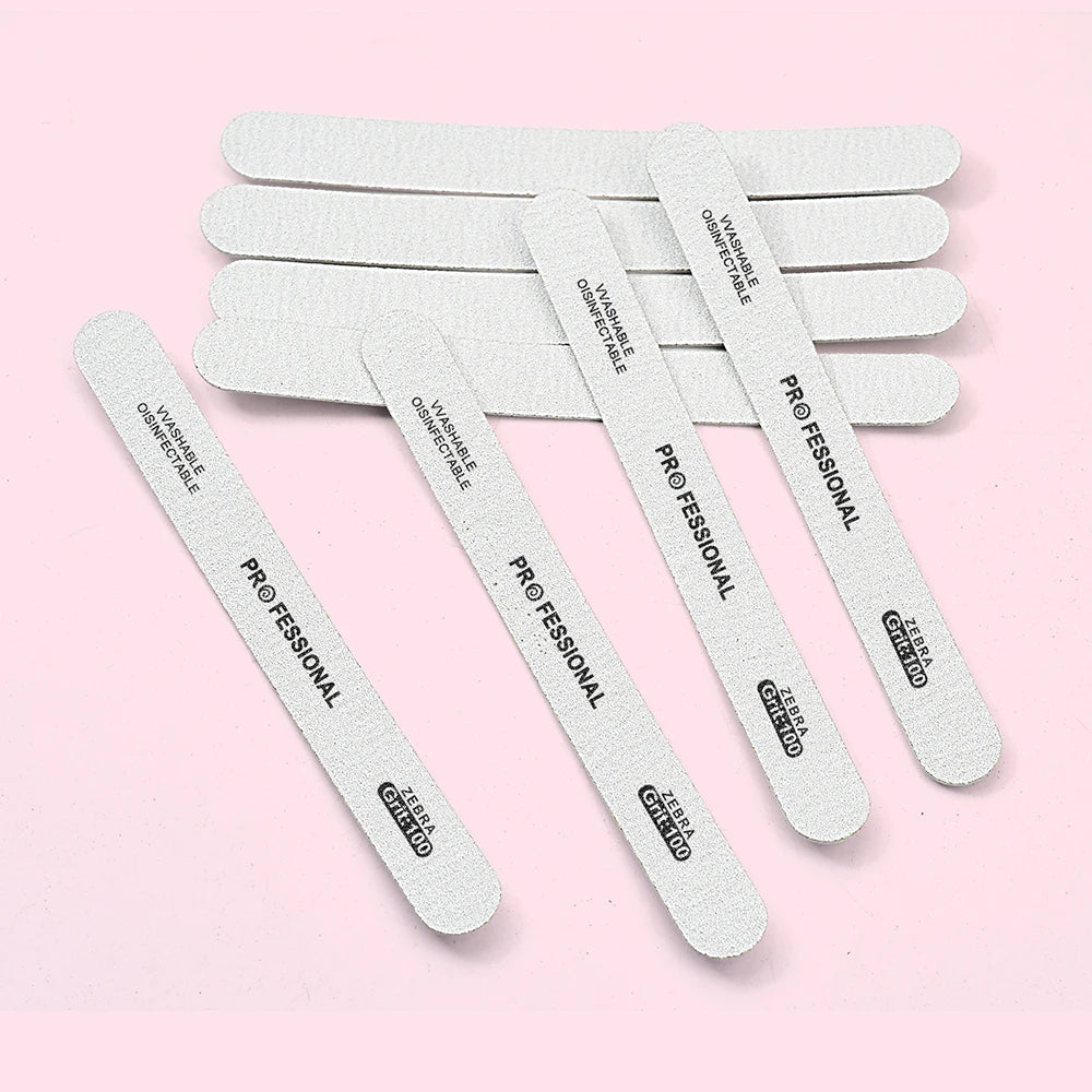 50 pezzi di ricambio per unghie in carta vetrata grana 100/180 forniture per manicure cuscinetti rimovibili con bordo in acciaio inossidabile strumenti per la cura delle unghie