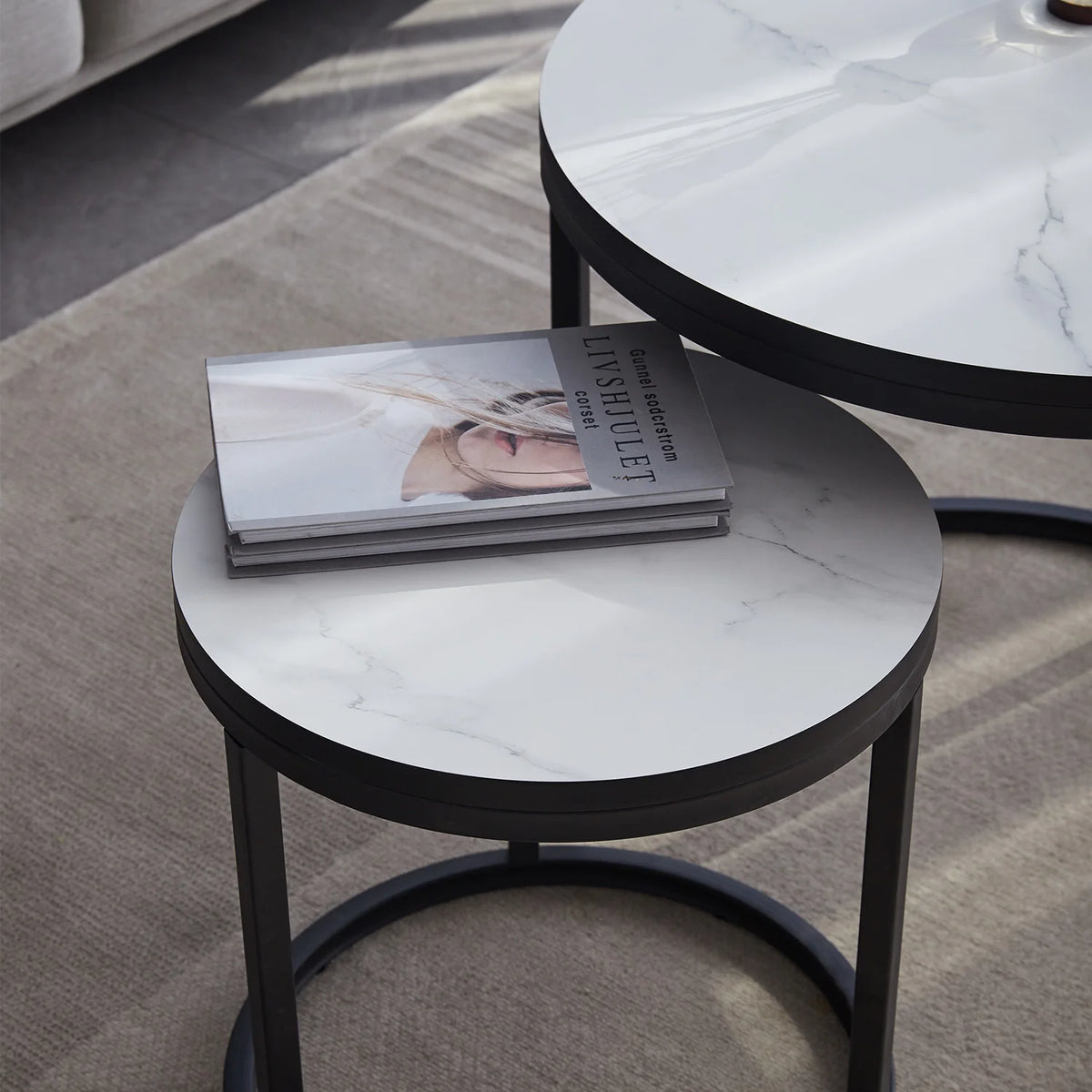 2 pezzi tavolino nordico 2 in 1 combinazione rotonda tavolo da tè per ufficio moderno e minimalista divano per la casa Ins tavolino soggiorno