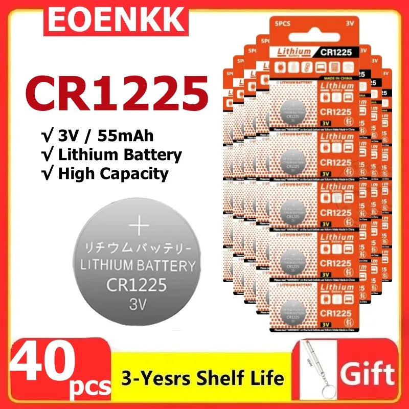 2-50 PZ CR1225 Batterie a bottone ECR1225 Batteria a bottone 1225 per strumenti elettronici, telecomando, bilancia elettronica 3V