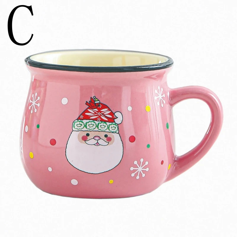 Nuovo 4/1PC Kawaii Natale Tazze Tazze di Ceramica Babbo Natale Alce Figurine Regalo Creativo Per Ufficio Casa Latte Caffè Tazza di Tè Coppie