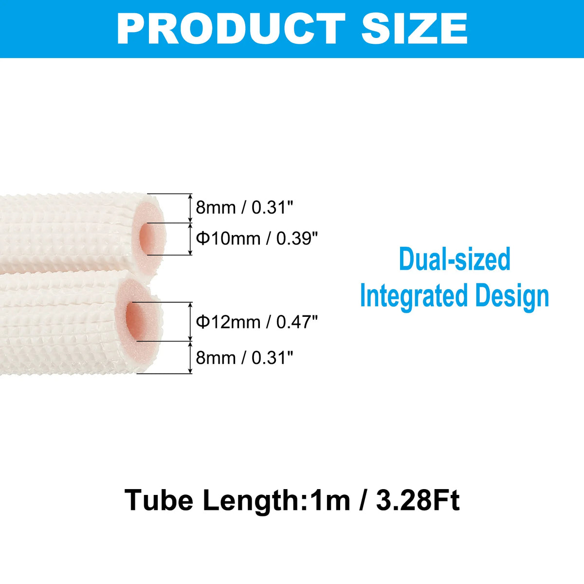Tubo di schiuma isolante per tubi da 1/2/3 metri Tubo di schiuma per conservazione del calore Tubi per condizionatore d'aria Raccordi per mini set di linee di rame divise