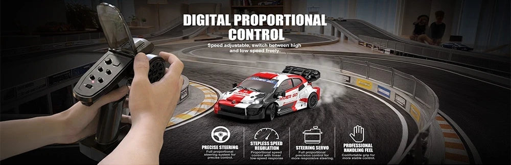 MJX HYPER GO Nuovo Prodotto 43308 Auto Telecomandata 1/43 Auto da Rally per Interni ed Esterni, Drift ad Alta Velocità, Trazione Integrale
