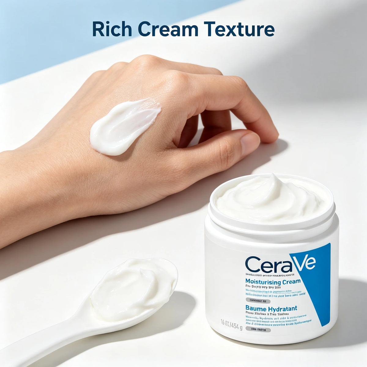 CeraVe, crema nutriente per la pelle, 454 g, formulata da dermatologi, idratante a lunga durata per pelli molto secche.