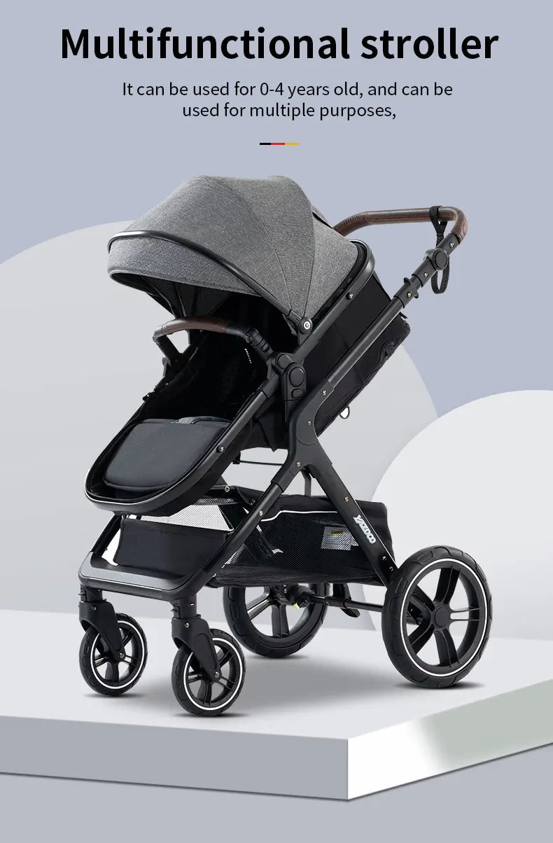 Nuovo passeggino di lusso 3 in 1 carrozzina da viaggio portatile pieghevole carrozzina alta paesaggio telaio in alluminio passeggino neonato