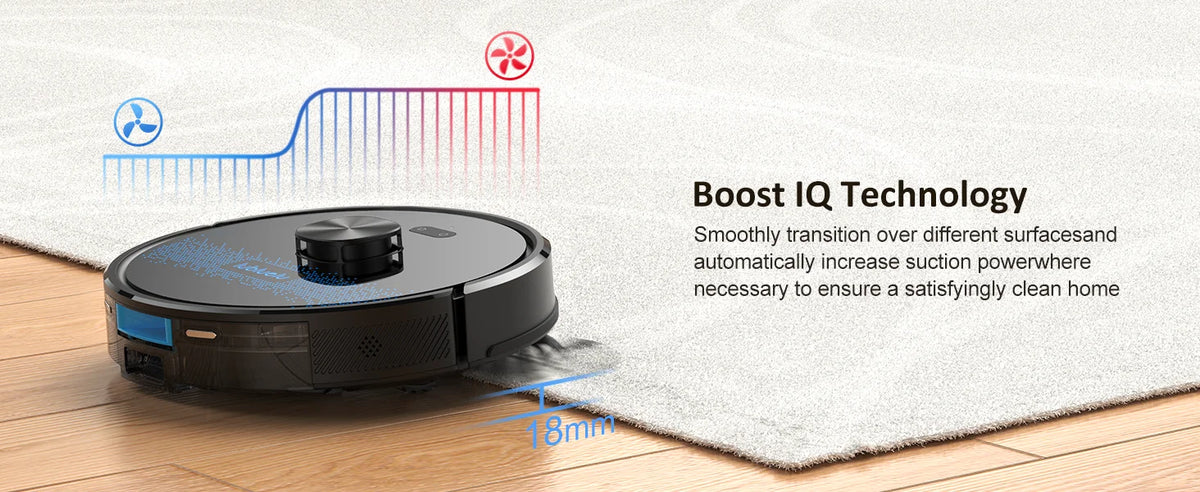 Lubluelu SL60 Max+ 4500Pa Robot Aspirapolvere e Lavapavimenti con Ricarica Automatica per Peli di Animali, Tappeti e Pavimenti Duri