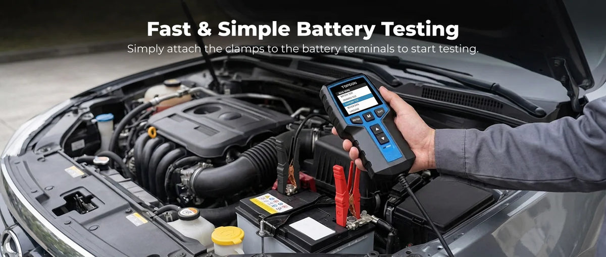 TOPDON BT200 Tester batteria portatile Strumenti di test di avviamento di ricarica per auto 12V Monitor batteria diagnostica automobilistica 100-2000CCA