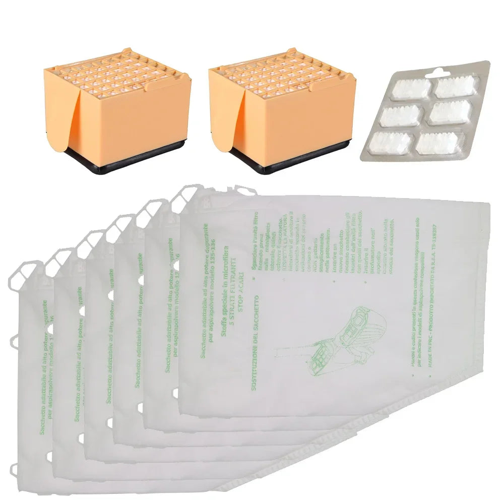 Sacchetti per la polvere + blocco profumato + filtro HEPA per aspirapolvere Vorwerk Kobold VK135 VK136 FP135 FP136