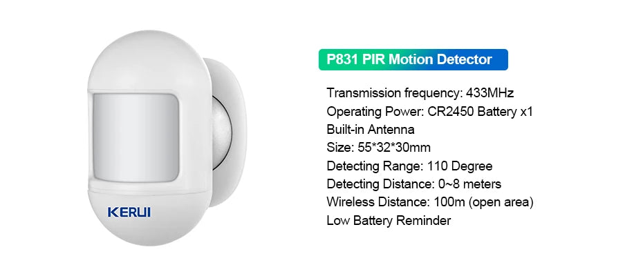 Kit Sistema di Allarme Domestico WIFI GSM KERUI Compatibile con Tuya, Allarme Antifurto Supporta Alexa Google, Sicurezza Wireless per Casa 433MHz