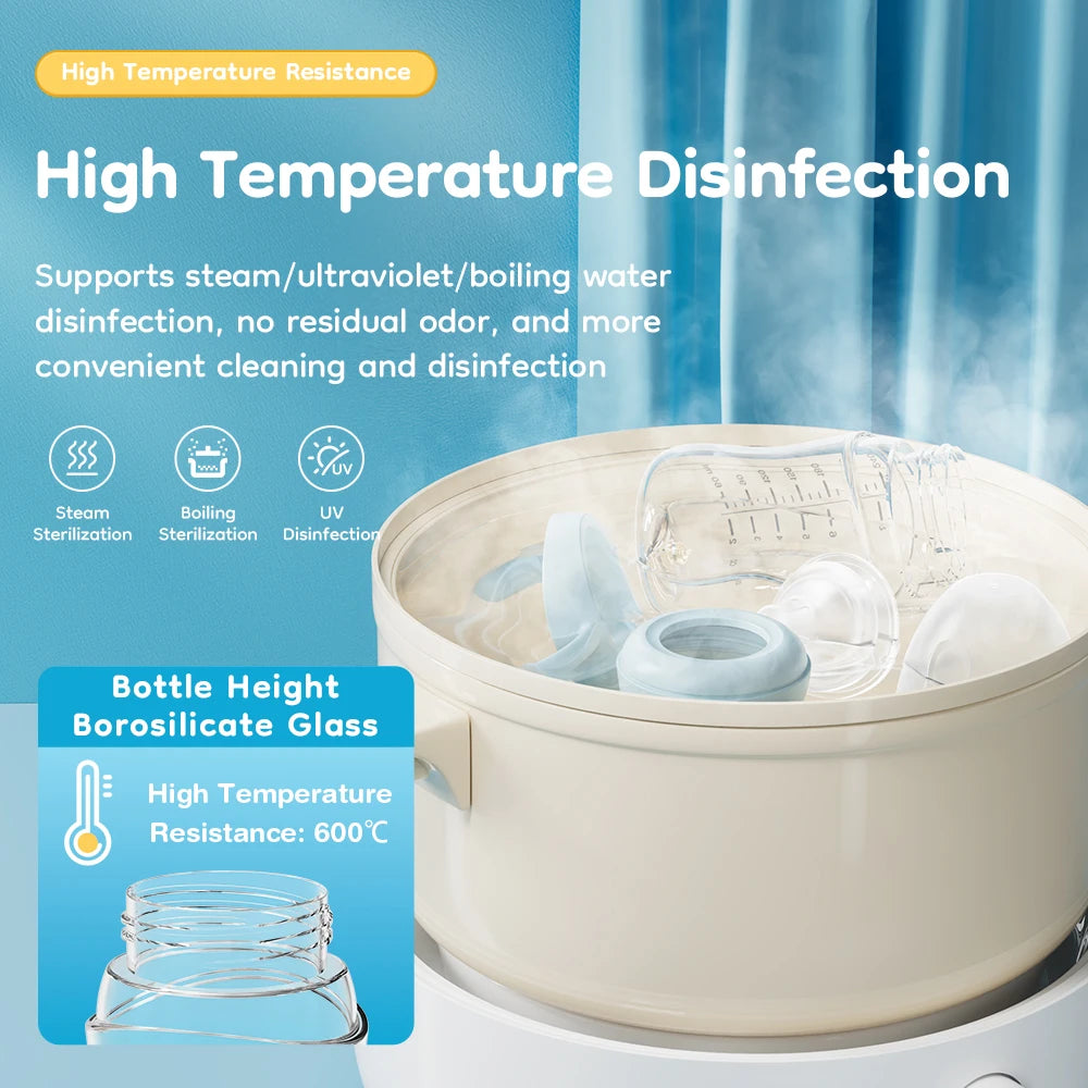 MAMIJOY Biberon in vetro per bambini alto 80/160/240 ml in borosilicato a bocca larga anti-gonfiore con scala graduata trasparente Biberon senza BPA e BPS GB61