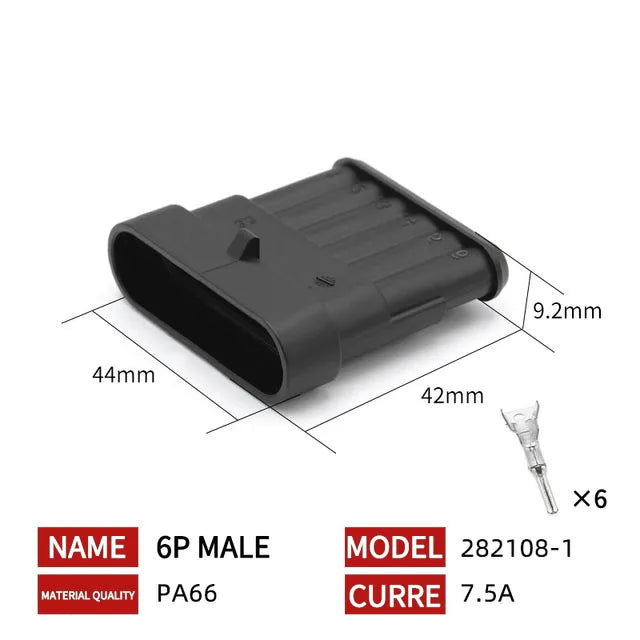20/50/100 Set 1.5 Serie AMP Automobile Connettori 1/2/3/4/5/6 Pin Super Sigillo Impermeabile Cavo Elettrico connettore PA66 Nylon