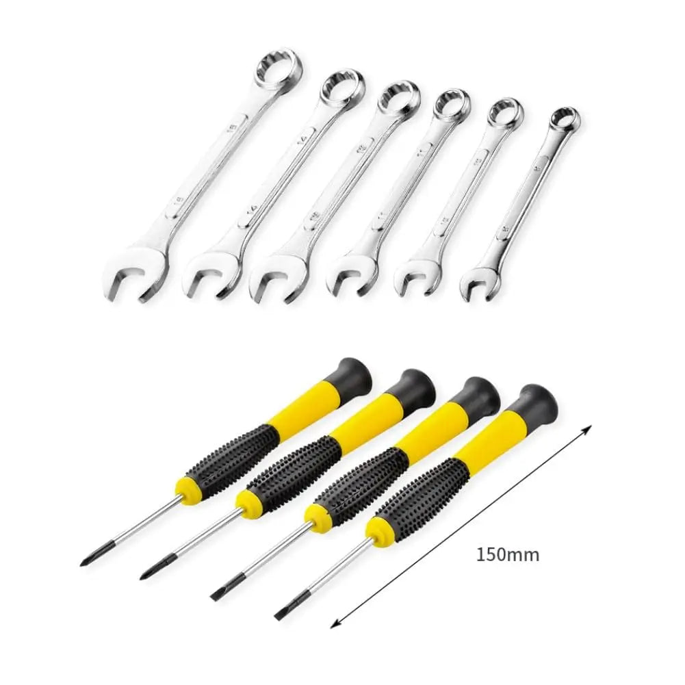 Set di 108 Utensili Manuali per Riparazioni Auto e Casa, Kit con Chiavi a Bussola, Chiavi a Cricchetto, Cacciaviti, Strumenti Portatili per Fai-da-Te con Valigetta