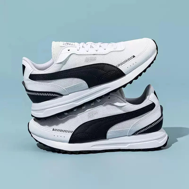 PUMA Sneakers Casual Retrò Bianche e Nere, Traspiranti, Leggere, Antiscivolo, Modello 397432-05