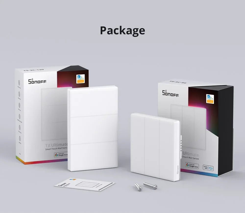 Sonoff TX Ultimate SONOFF T5 Sonoff Interruttore da parete 86/120 Accesso completamente touch Bordo luminoso a LED Multi-sensoriale tramite Alexa Home Smartthings
