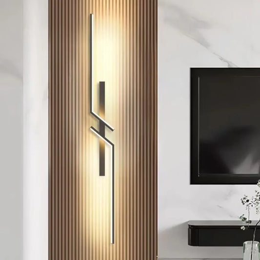 Lampada da parete a LED a striscia lunga Telecomando moderno Oscuramento Soggiorno Decorazione Lampada da parete Sfondo Camera da letto Comodino Illuminazione a LED per la casa