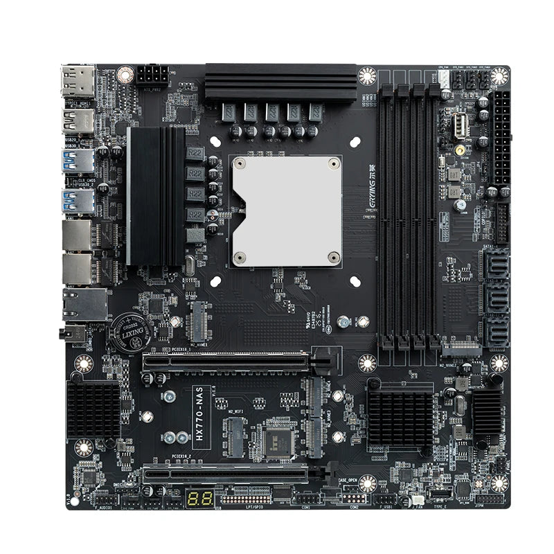ERYING NAS Scheda madre integrata 14a generazione Core i5 14500HX 4xDDR5 Canale M.2 NVMe 2280 2.5G WIFI SFF8643 Interfaccia a 12 porte SATA