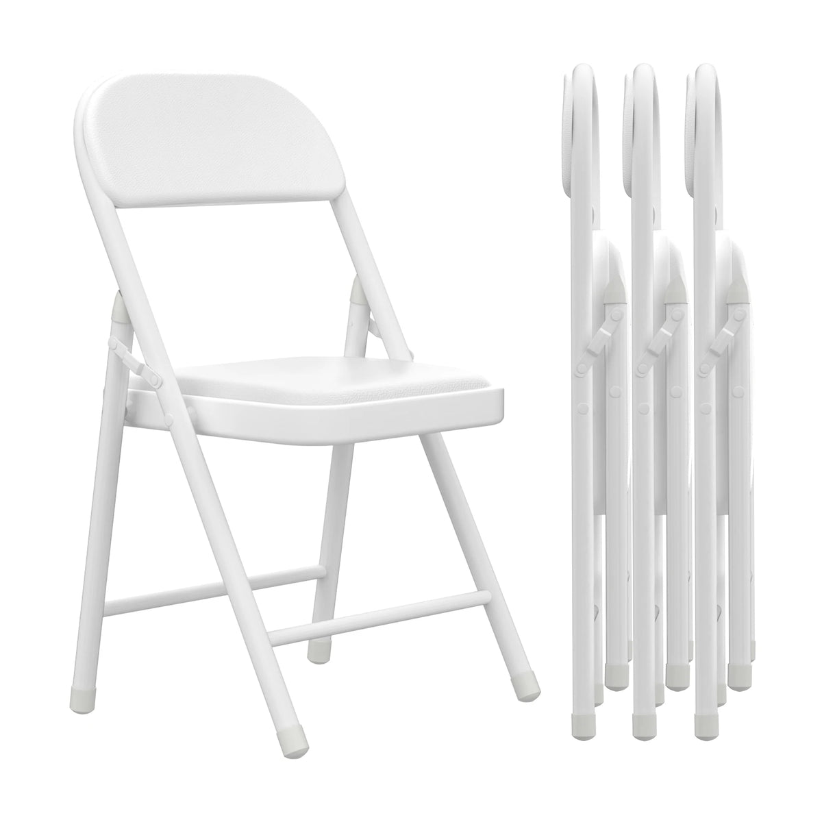 Sedie Pieghevoli, Sedia Pieghevole Imbottita con Telaio in Metallo, Sedia da Pranzo in Pelle Adatta per Soggiorno, Sala da Pranzo, Ufficio