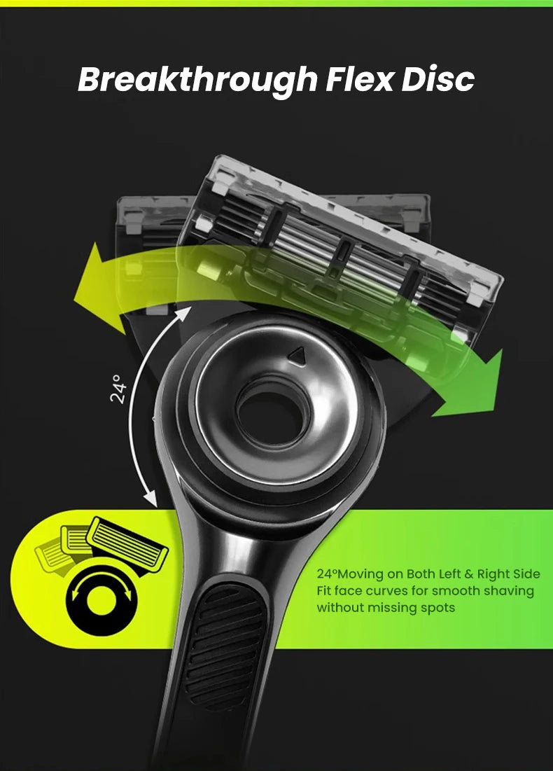 Gillette Labs Razor Aurora Series Flexdisc Rasoio da barba con lama a induzione a 5 strati per uomo con supporto