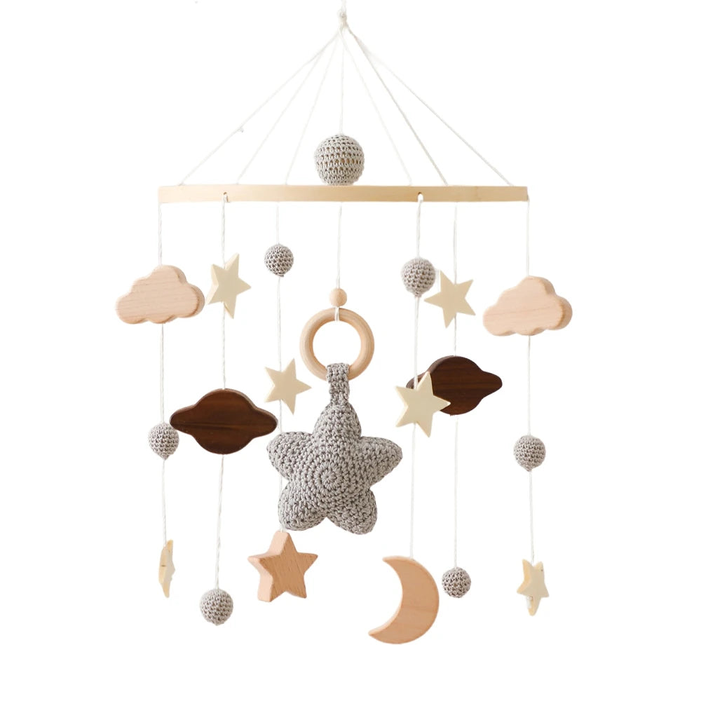 Carillon girevole per neonati Culla Imitazione Colore legno Appeso Sonaglio Bambino Lenitivo Giocattoli musicali 0-12 mesi Regalo per bambini