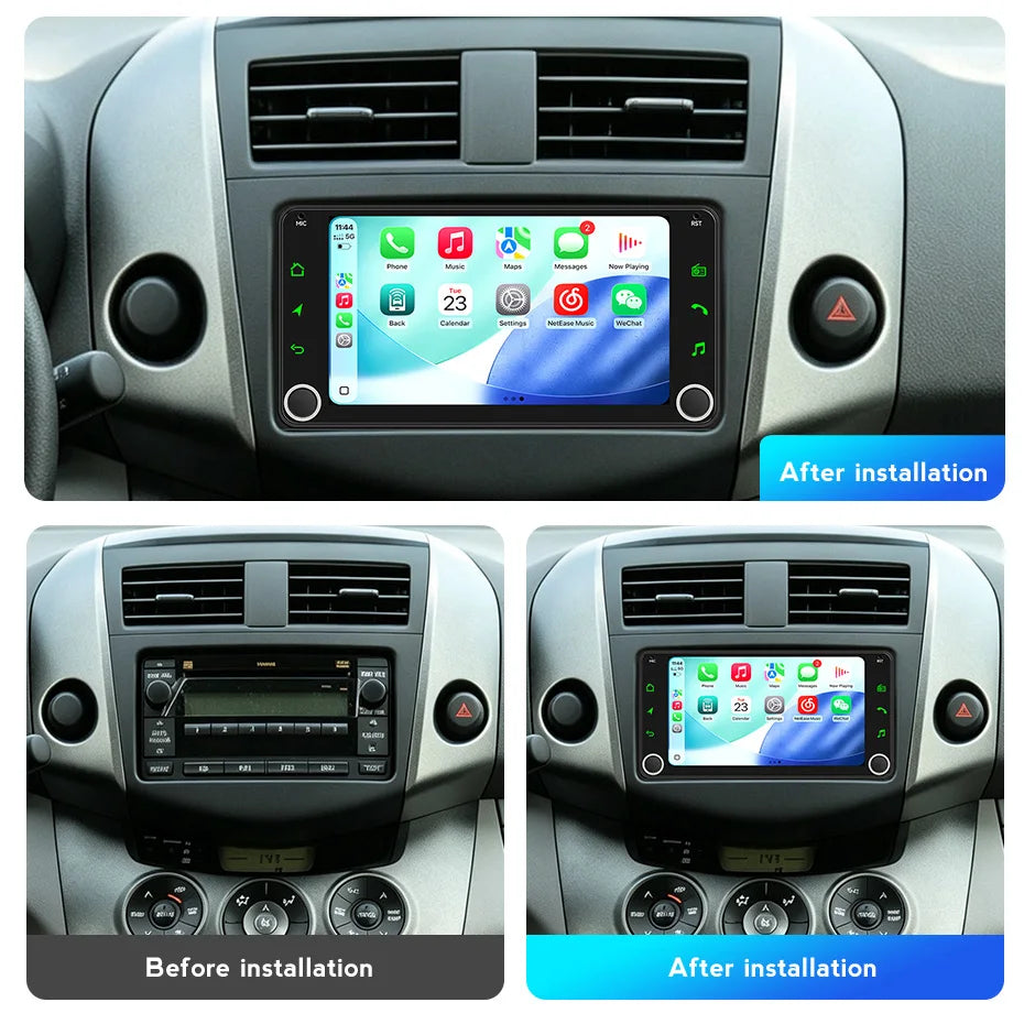 MEKED Autoradio Linux 7 Pollici con CarPlay Wireless e Android Auto per Toyota Yaris Corolla RAV4 Avensis Aygo Prius, Lettore Multimediale Universale 4K con Schermo per Telecamera Posteriore