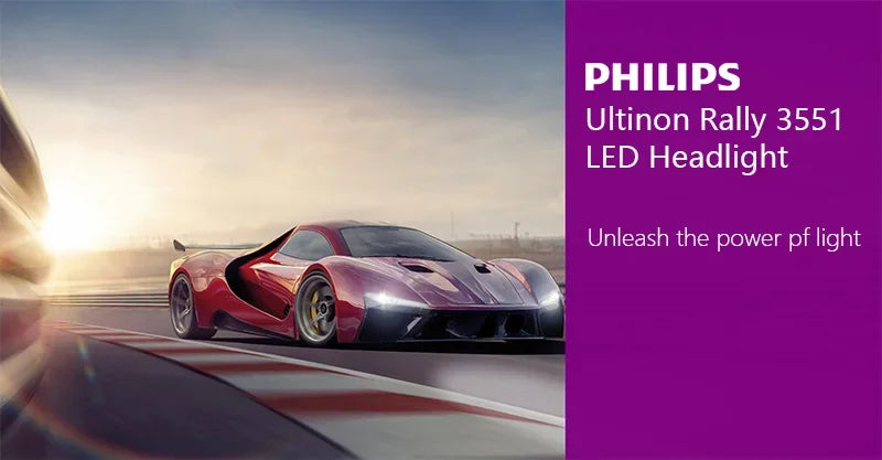 Philips Ultinon Rally 3551 LED H4 H7 H11 HB3/4 9006 9005 HIR2 Faro Auto 6500K Bianco Potenza Massima 50W Lumen Massimi 4500lm Lampadina LED