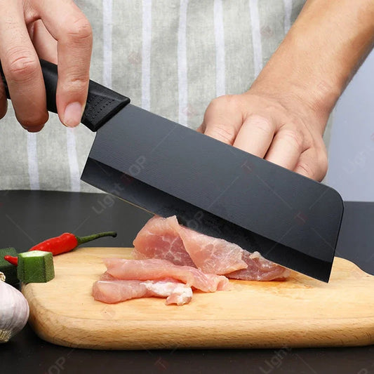 WXCOO Coltello da Cucina, Coltello da Chef per Frutta, Affettatrice per Verdure, Coltello per Disossare, Tritatutto Domestico con Coperchio, Mannaia in Acciaio Inox
