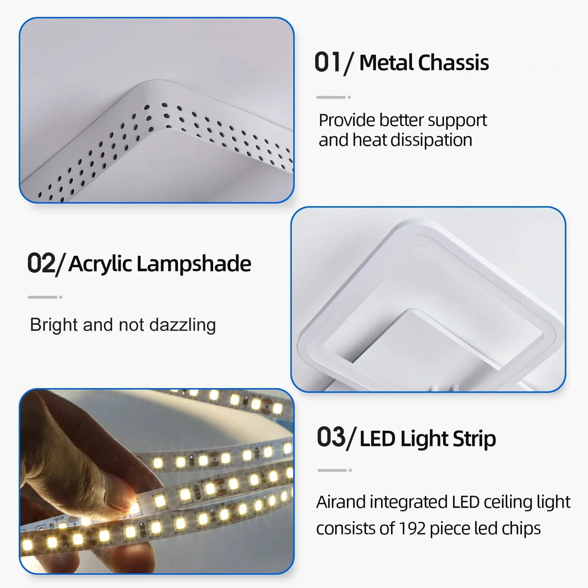 Lampade da soffitto moderne, a sospensione, con tecnologia LED e controllo remoto tramite app, adatte per illuminare camere da letto, cucine, soggiorni e altri ambienti.