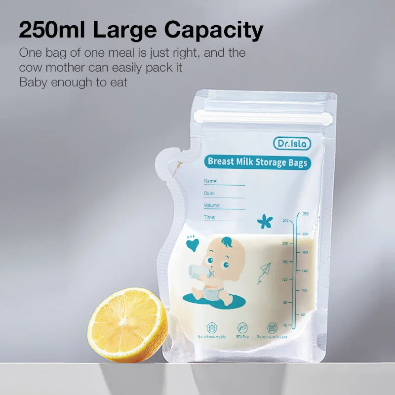 MAMIJOY Sacchetto per la conservazione del latte materno 250 ml/30 pezzi Sacchetto per la conservazione del latte congelato monouso di piccola capacità Senza BPA