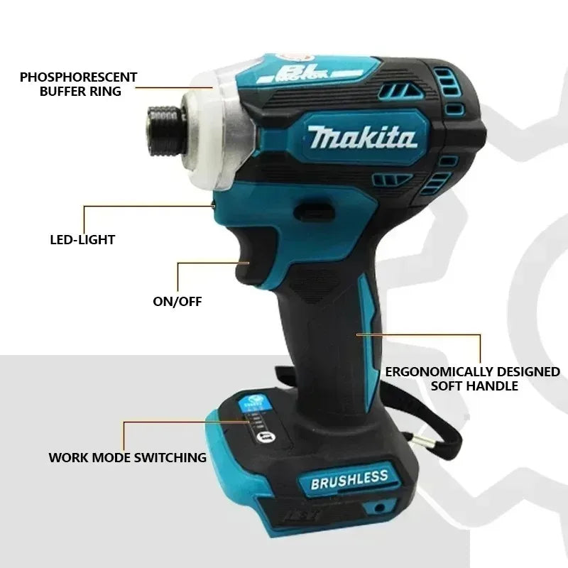 Makita DTD171 Avvitatore a Impulsi Brushless 18V, Ricaricabile, con Luce LED, Solo Corpo Macchina