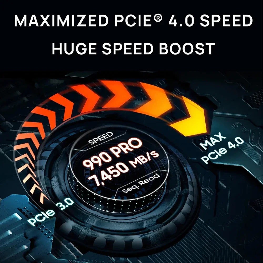 SAMSUNG 990 PRO con dissipatore di calore SSD 1TB 2TB 4TB PCIe Gen 4.0x4 Unità a stato solido NVMe 2.0 M.2 2280 SSD interno per laptop desktop