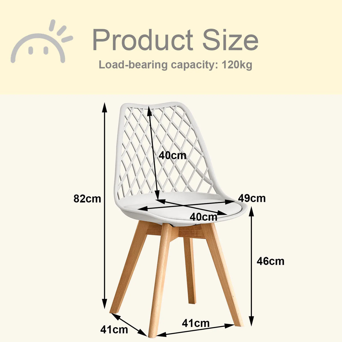 Set di 4/6 sedie da pranzo moderne con schienale in rete con gambe in legno massello e cuscini imbottiti, per sala da pranzo/camera da letto, sedia da caffè