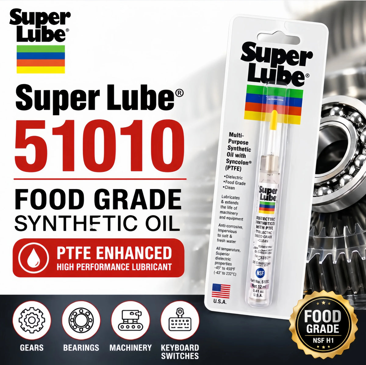 Super Lube 51010 Olio Sintetico PTFE Grado Alimentare Lubrificante per Stampanti 3D Macchine CNC Antiruggine Multiuso
