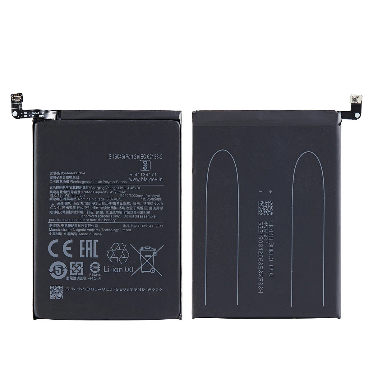 Batteria originale BN54 5020mAh al 100% per Xiaomi Redmi Note 9 5G versione Redmi 10X 4G versione batterie di ricambio per telefono