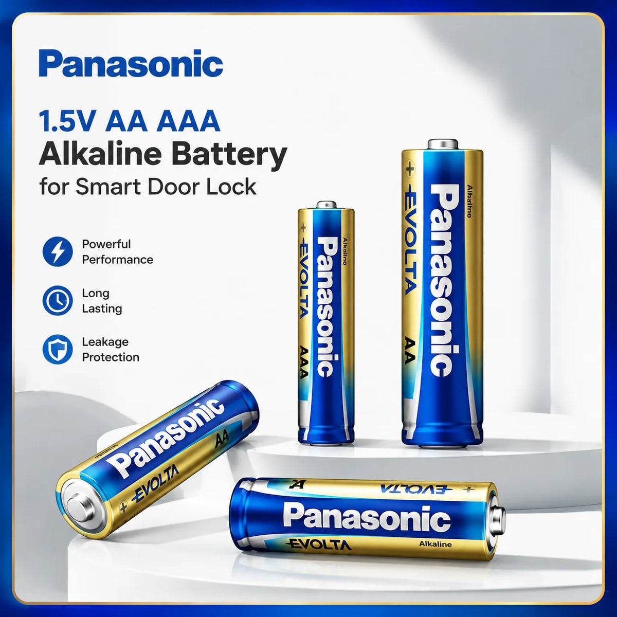 Batterie alcaline Panasonic 1,5 V AA AAA per serrature intelligenti, LR6 LR03, da 4 a 40 pezzi, durata 10 anni, antigoccia, alta durata