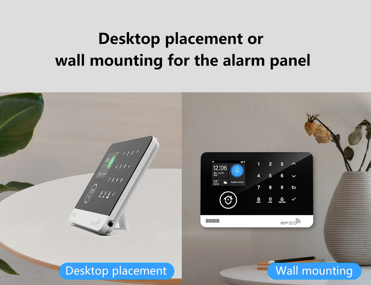 Kit Sistema di Allarme Domestico Intelligente Tugard con WiFi GSM, Sirena Wireless 120dB, Sensore di Movimento, Controllo Remoto tramite App Tuya