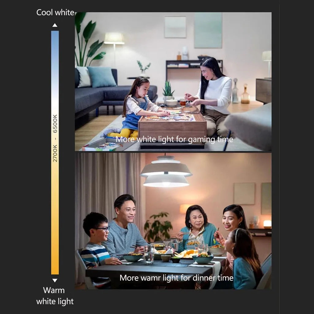 Philips LED Wi-Fi bianco sintonizzabile 8W A60 E27 Lampadina intelligente 220-240V Controllo app WiZ Lampada dimmerabile EyeComfort di colore bianco caldo per freddo