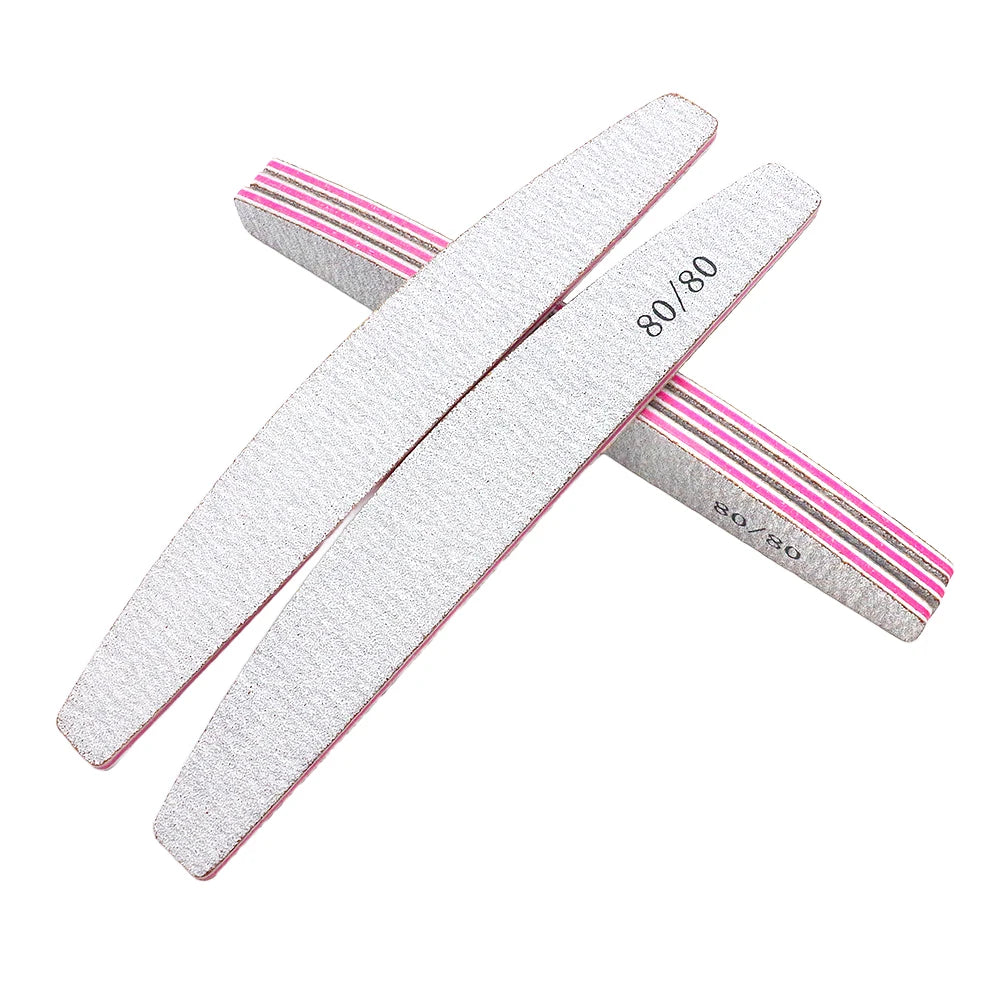 5 pz/lotto lima per unghie Mix Color Limas 80/100/150/180/240 grana professionale carta vetrata rimozione cuticole Buffer File Set di strumenti per Manicure