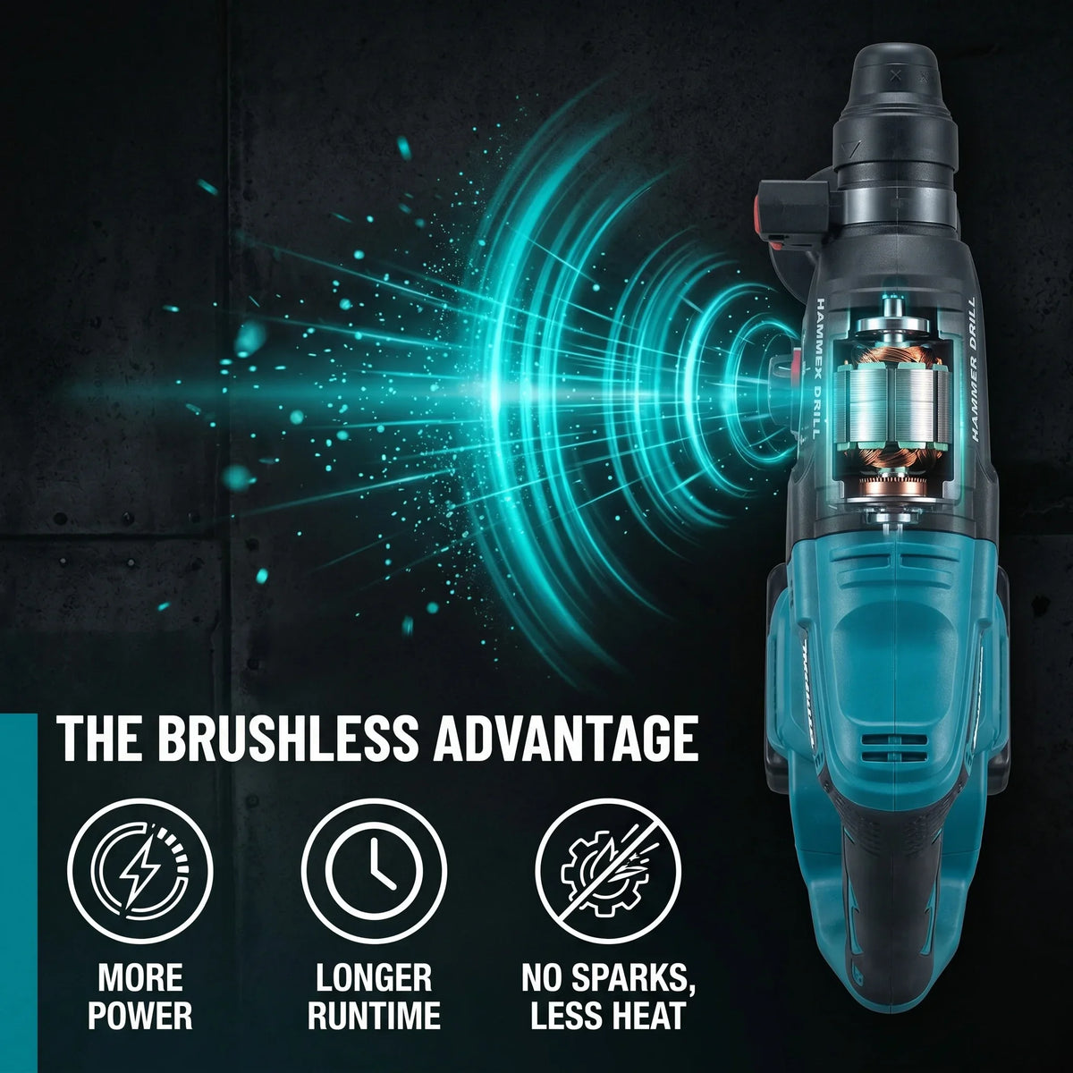 Martello Perforatore Rotativo Cordless Makita DHR242 18V Originale al 100%, Senza Spazzole, 24mm per Calcestruzzo, 4700 IPM, 3 Modalità, Professionale per Lavori Pesanti